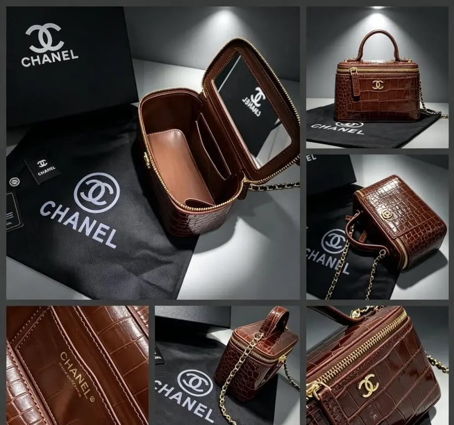 Chanel Croc Vanity Top Handle Bag