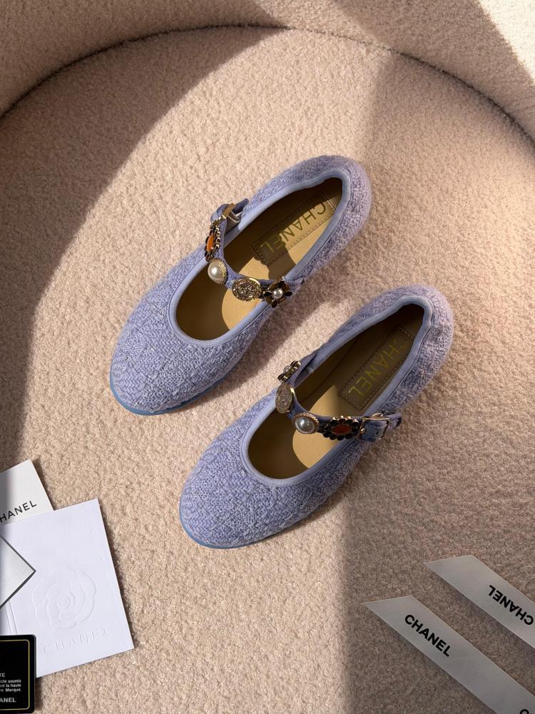 Chanel Tweed Ballerina Flats