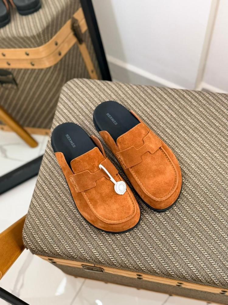 Hermès Men's Suede Mule Loafers