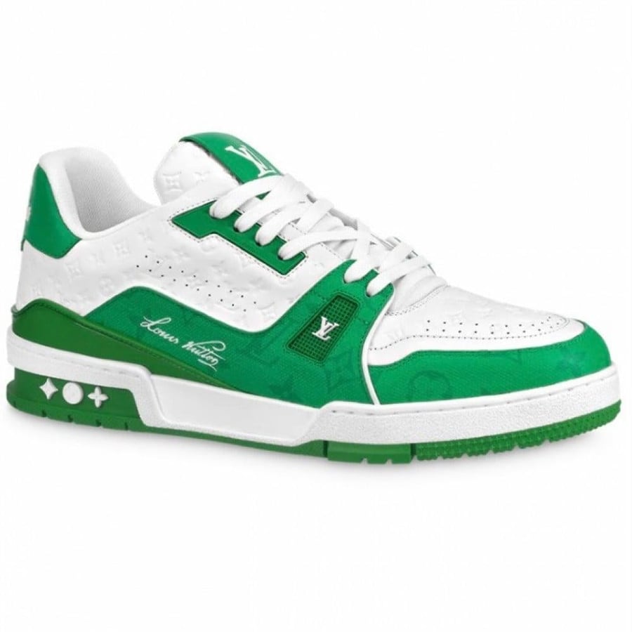 Louis Vuitton Trainer Low White Green