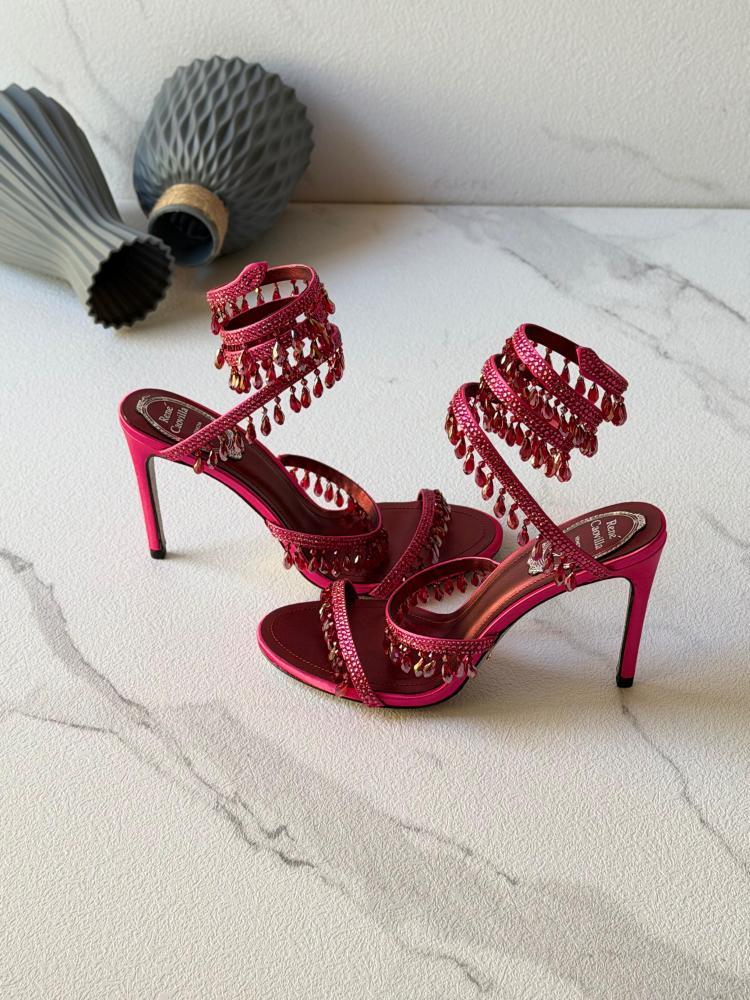 Crystal Fringe High Heel Sandals