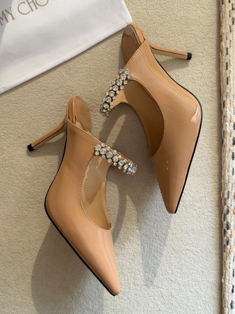 Jlml Choo Crystal Strap Mule Heels