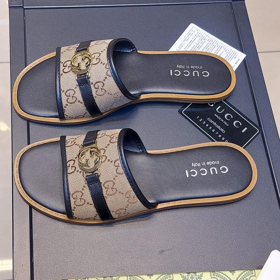 Gucci GG Canvas Slides
