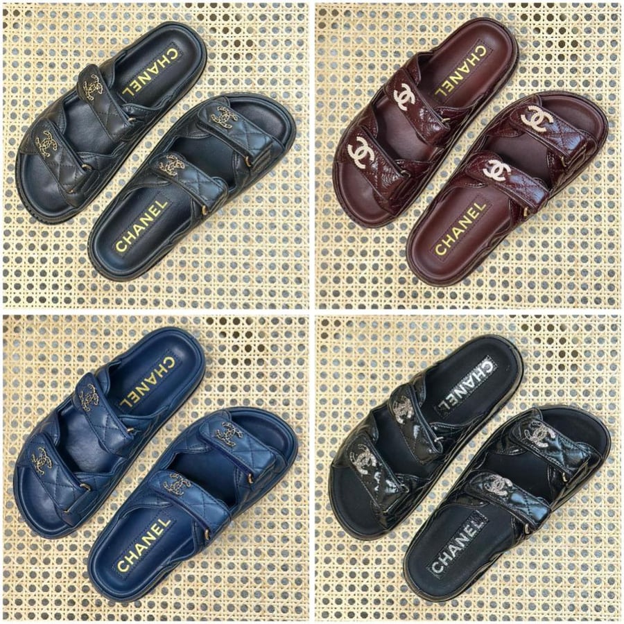 Chanel Quilted Slides Double Strap