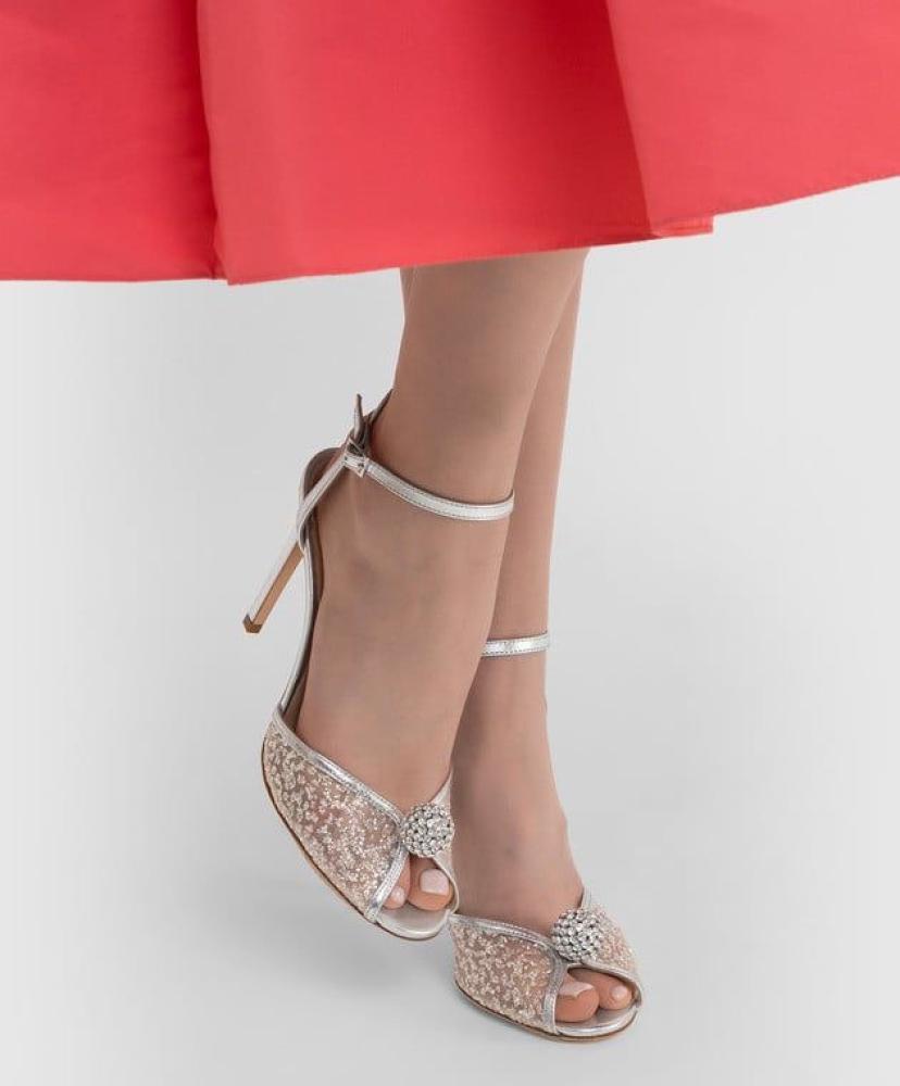 Jimmy Choo Crystal Embellished Ankle Strap Heels