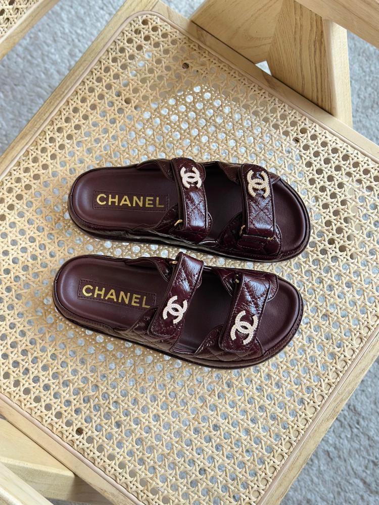 Chanel Quilted Slides Double Strap