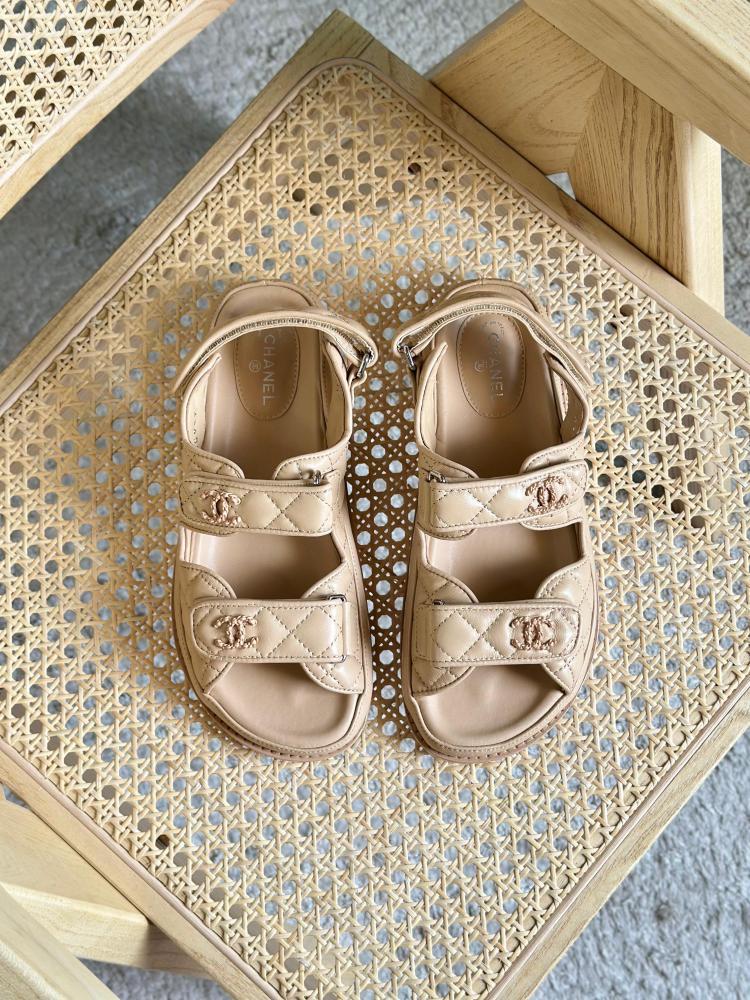 Chanel Quilted Velcro Sandals
