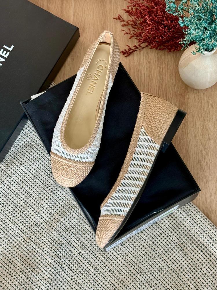 Chanel Raffia Ballerina Flats