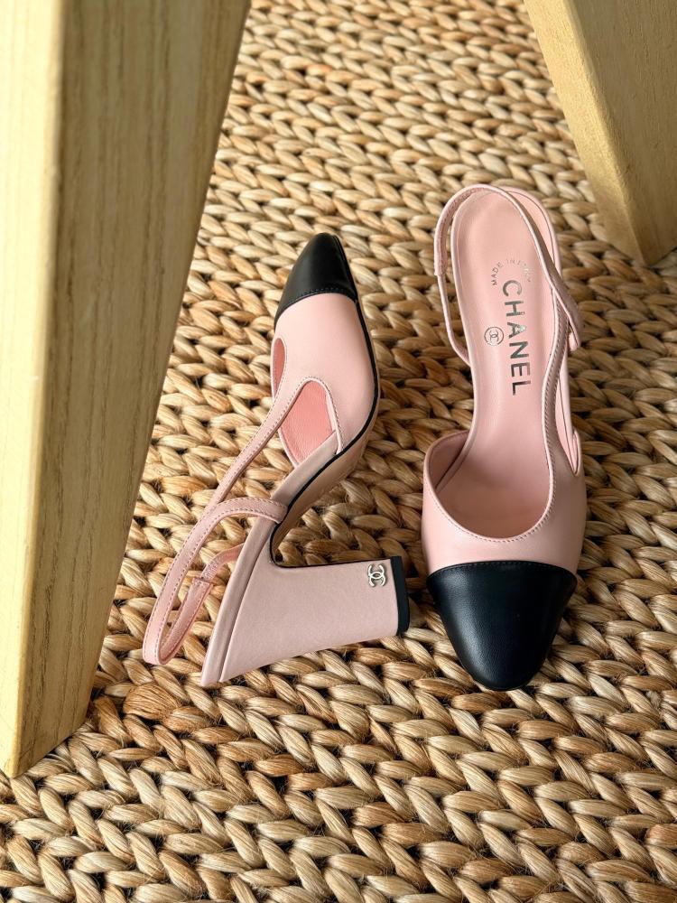 Chanel Two Tone Slingback Heels