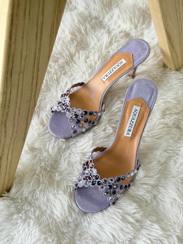 Aquazzura Tequila Crystal Mule Heels