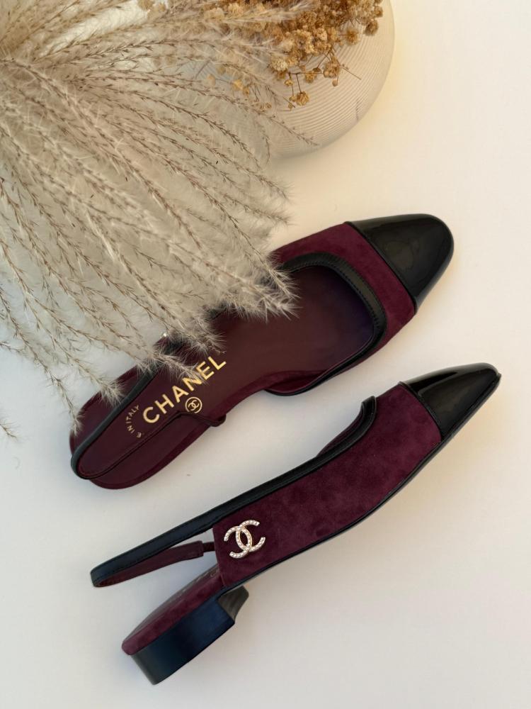 Chanel Cap Toe Slingback Flats