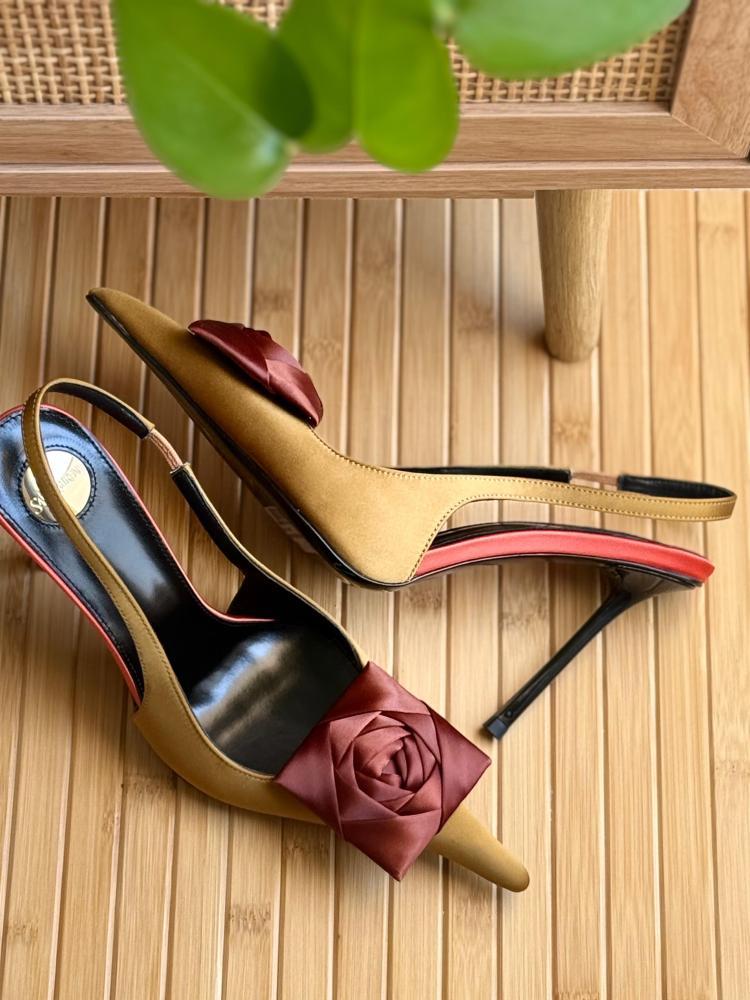 Saint Laurent Rose Slingback Heels