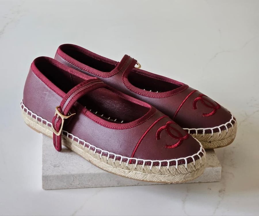 Chanel CC Embroidered Mary Jane Espadrille