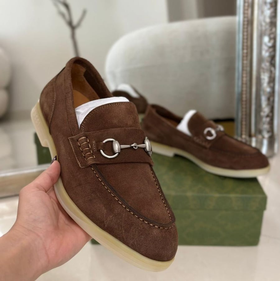 Gucci Horsebit Suede Loafers