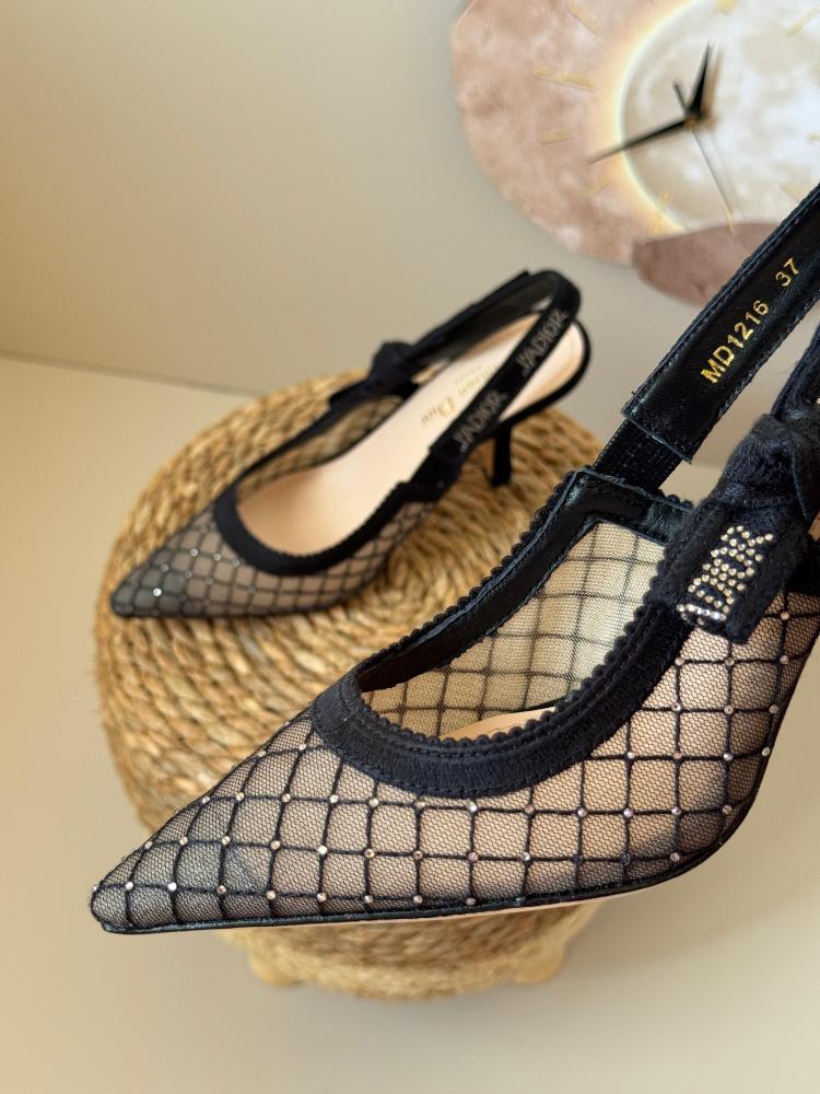 Dior Mesh Slingback Heels