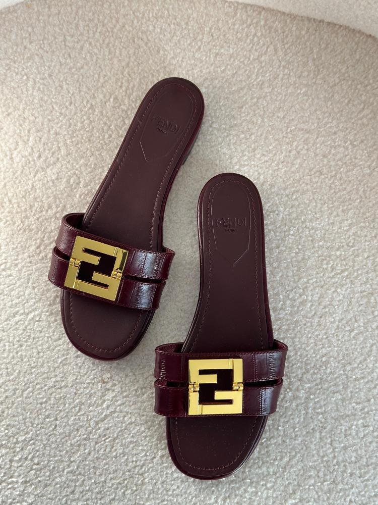 Fendi FF Flat Slide Sandals