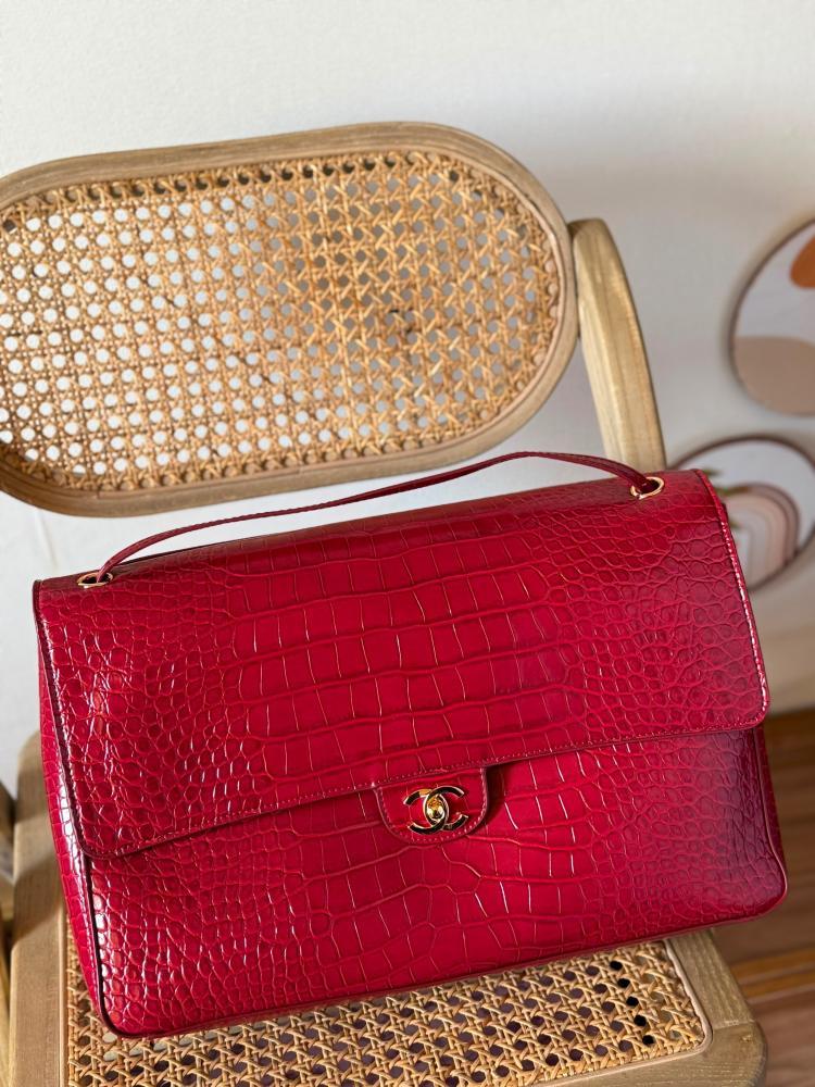 Chanel Large Crocodile Embossed Flap Bag