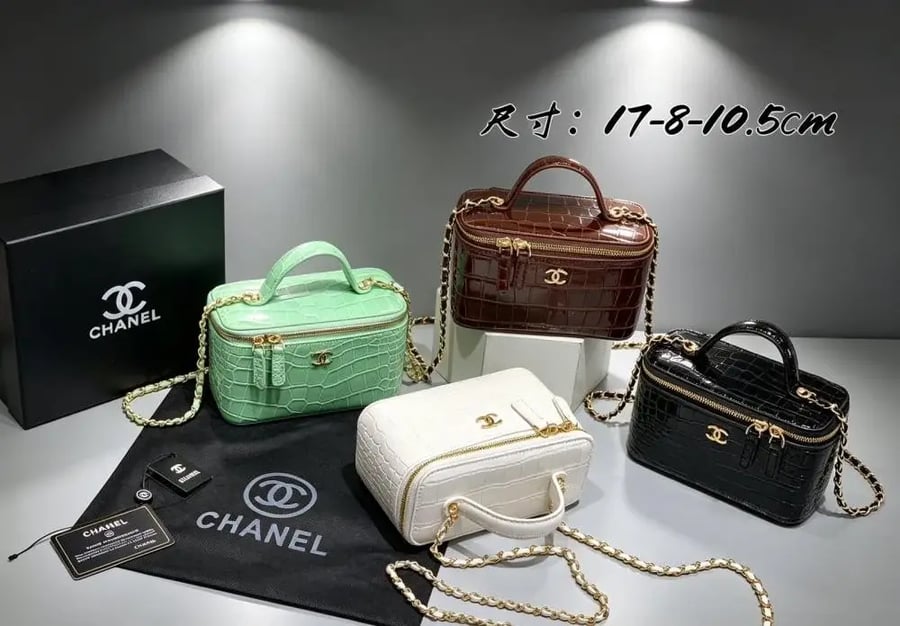 Chanel Croc Vanity Top Handle Bag