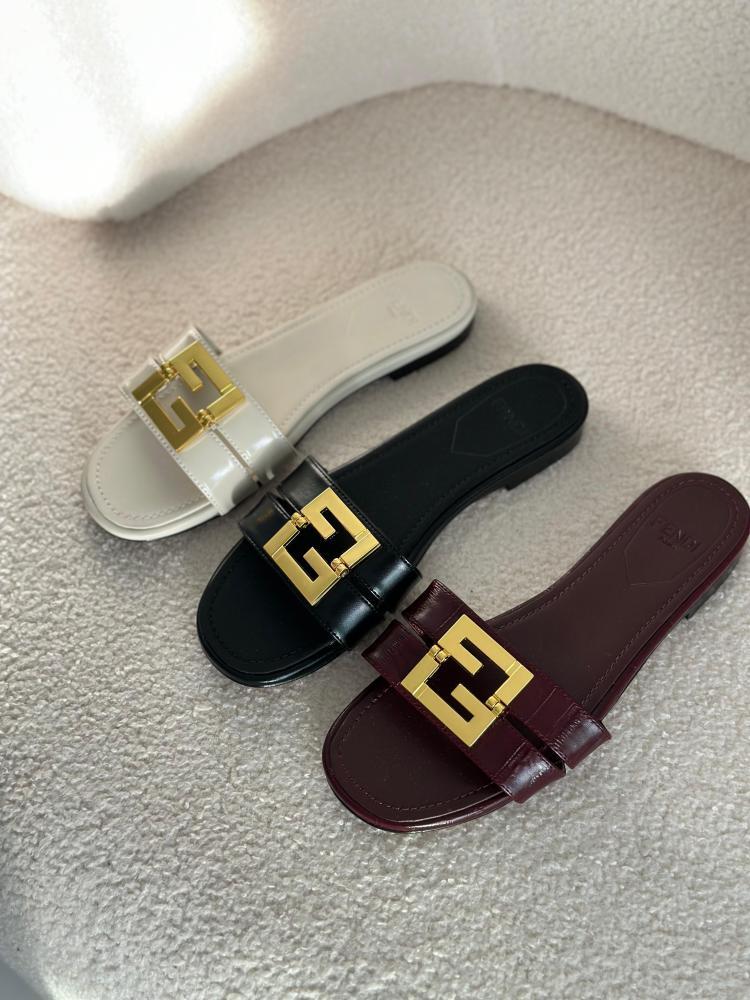 Fendi FF Flat Slide Sandals