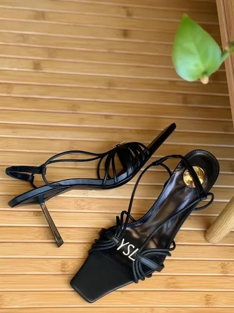 Saint Laurent YSL Strappy Logo Heels