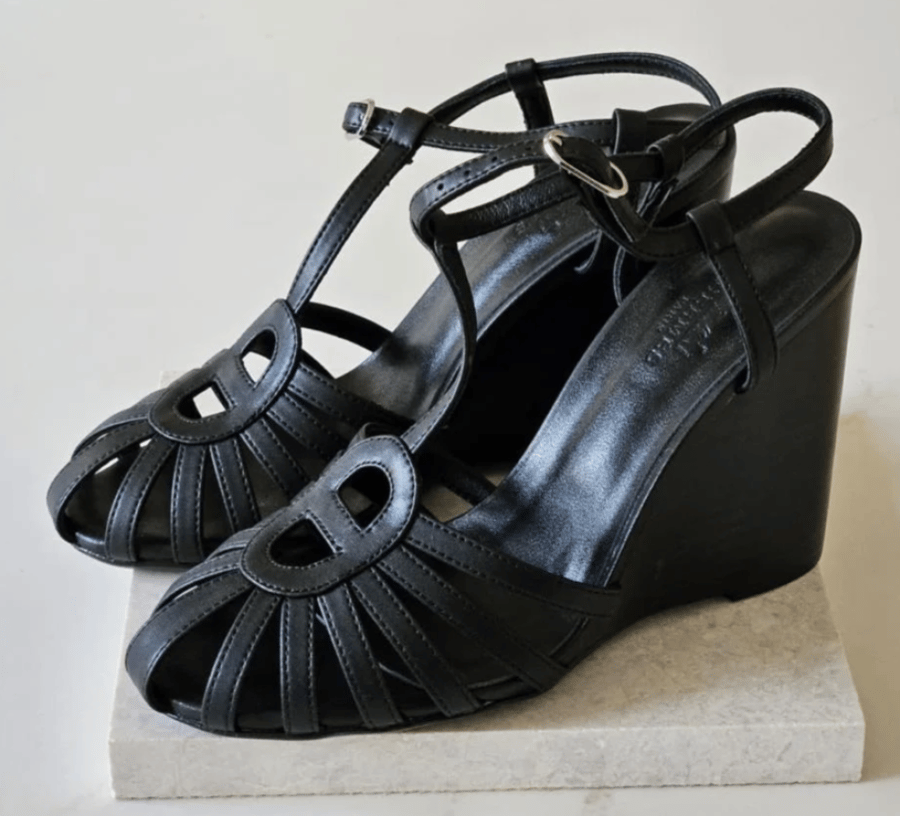 Hermes Chaine d'Ancre T-Strap Wedge Sandal