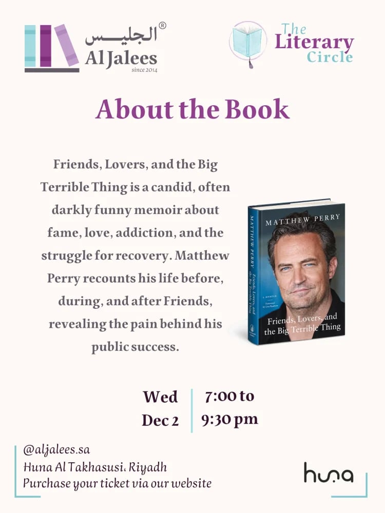 Dec 2: Friends, Lovers, and the Big Terrible Thing, Matthew Perry