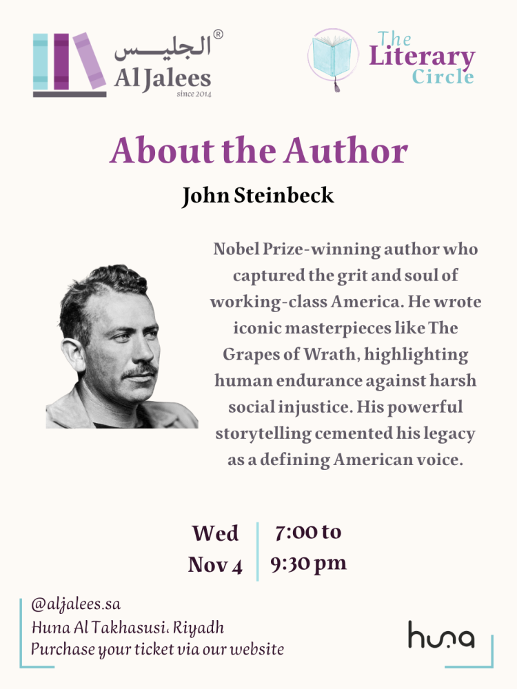 Nov 4; East of Eden, by John Steinbeck