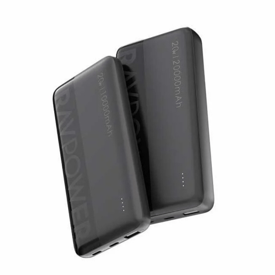 بكج باور بانك راف باور 20000mAh أسود أنيق و 10 الف بقوة 20 واط