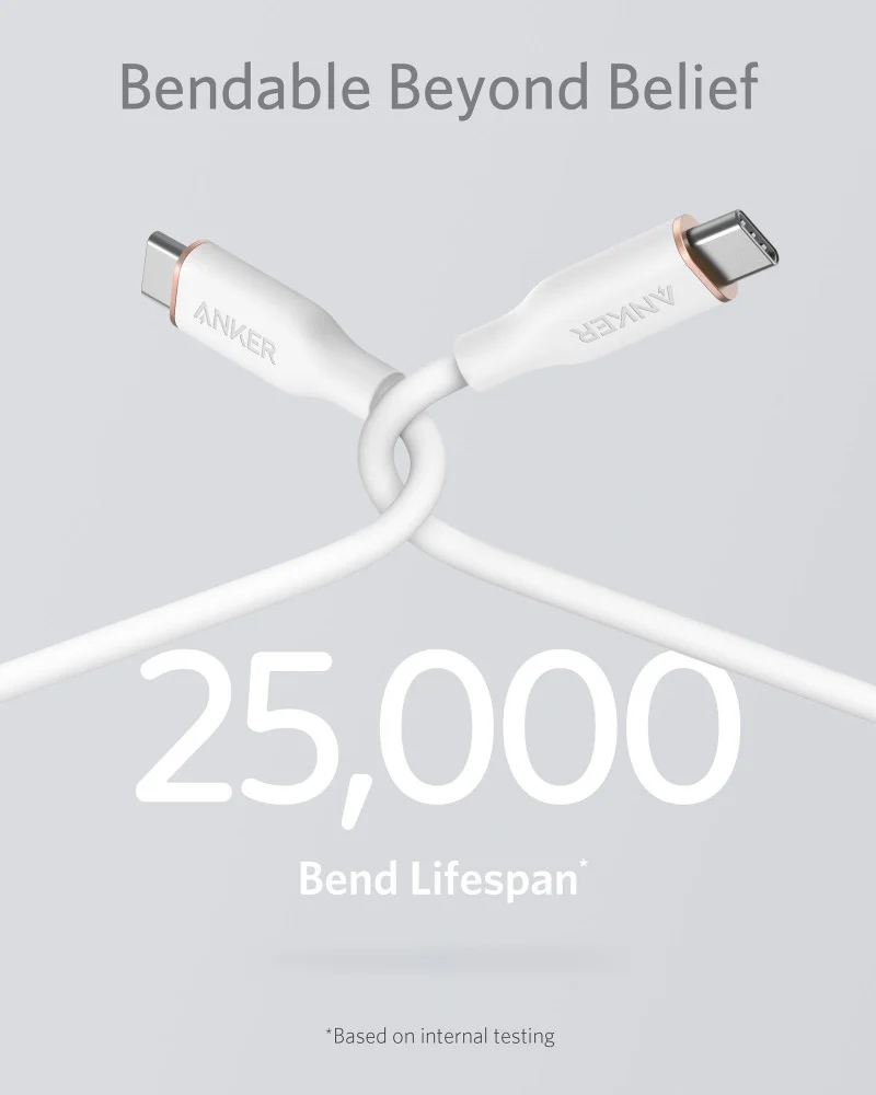 Anker PowerLine III Flow USB-C to USB-C 100W cable – ultra durable 3ft
