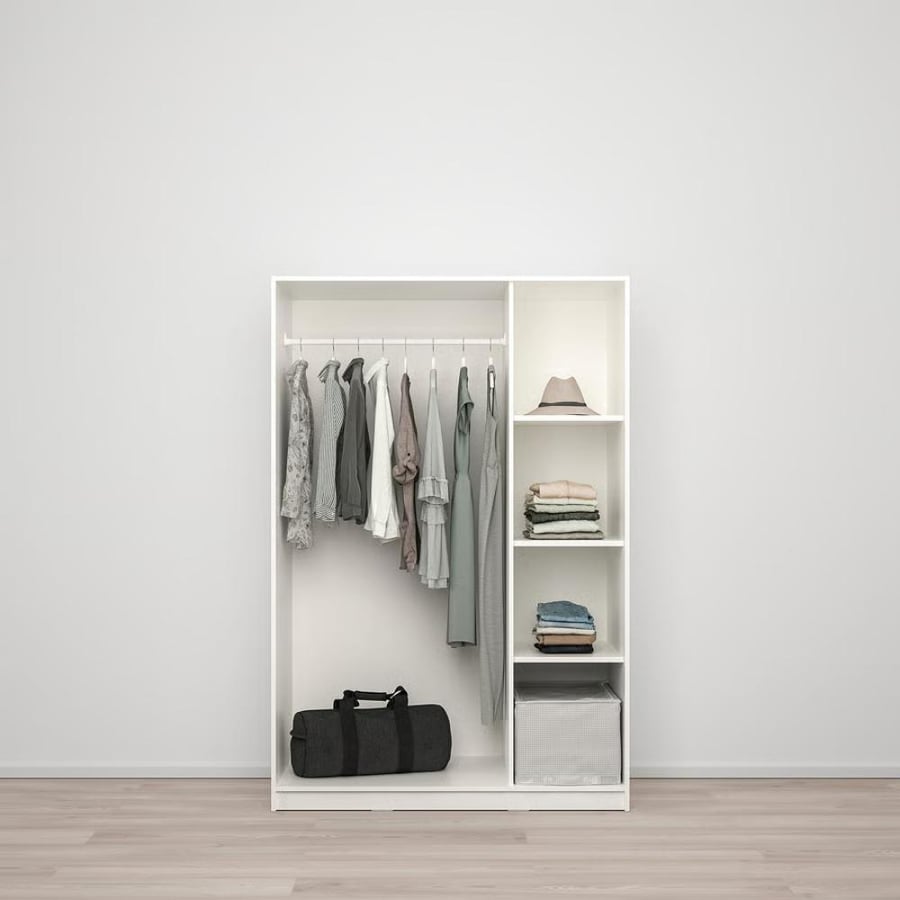 دولاب ملابس مع 3 أبواب, أبيض
