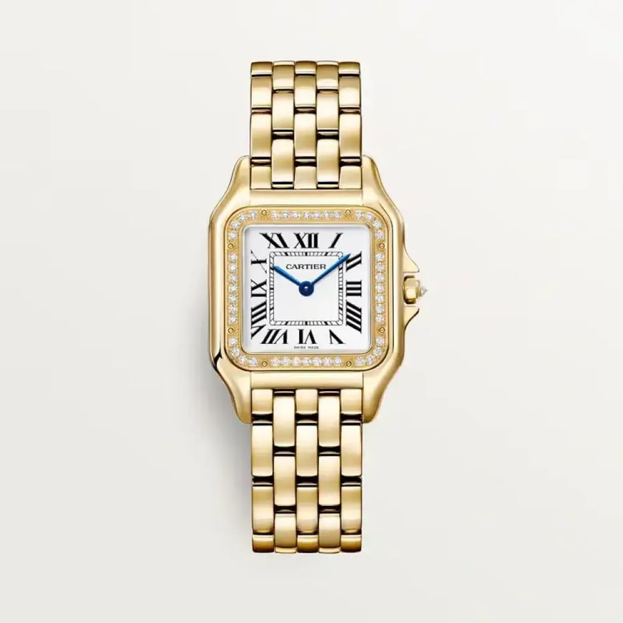 ساعة بانثير دي كارتييه مرصعة بالألماس – الموديل  الوسط (Panthère de Cartier Watch, Small Model)