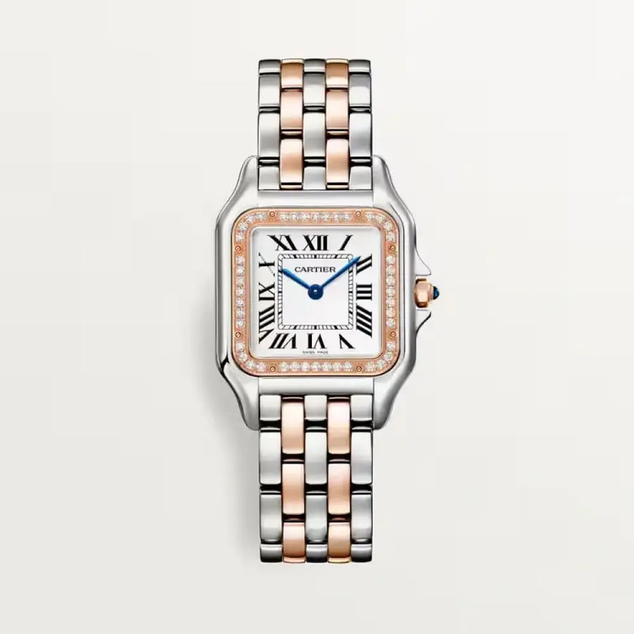 ساعة بانثير دي كارتييه مرصعة بالألماس – الموديل  الوسط (Panthère de Cartier Watch, Small Model)