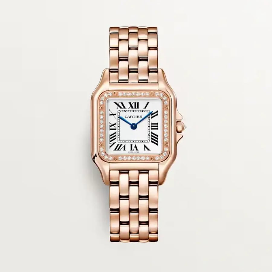 ساعة بانثير دي كارتييه مرصعة بالألماس – الموديل  الوسط (Panthère de Cartier Watch, Small Model)