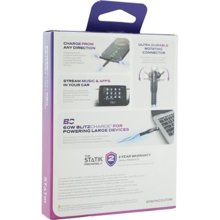 STATIK PowerPivot Pro USB-C to USB C Sync & Charge Cable, 1.00 m ( 3.28 ft )
