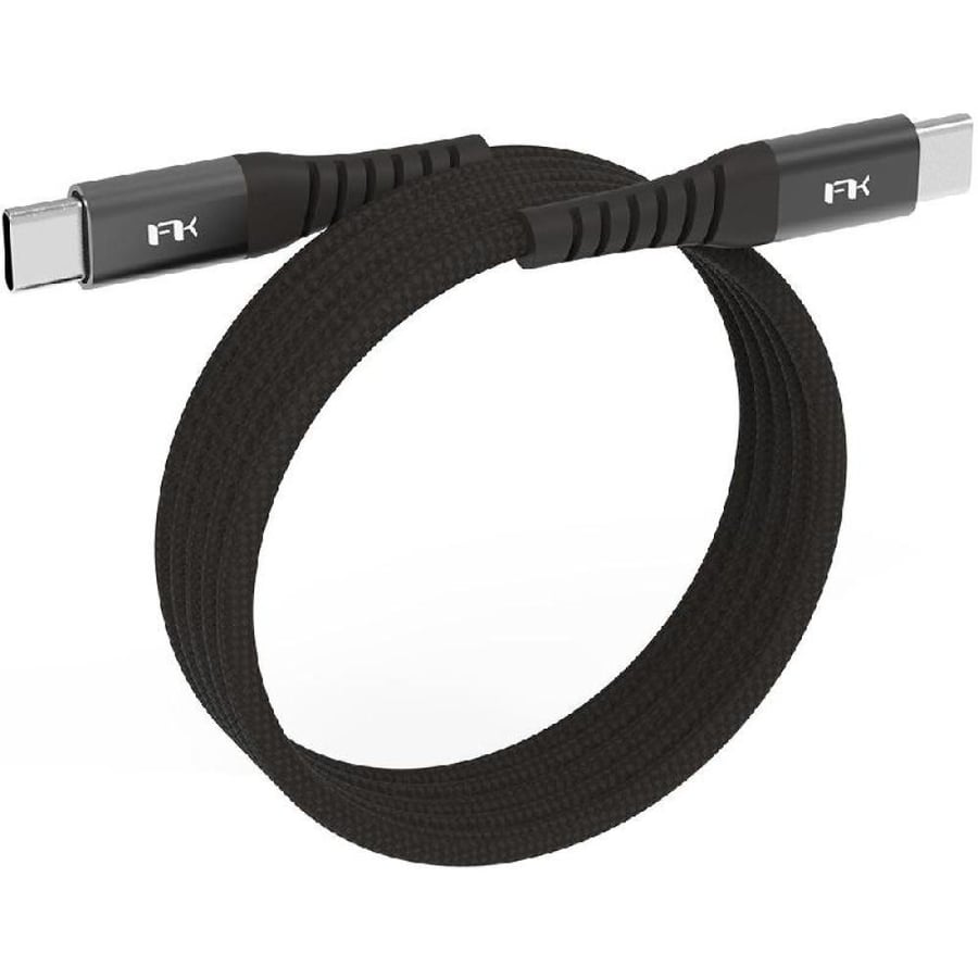 FeelTek Kleio M USB-C to USB-C (100W) Sync & Charge Cable, 1.00 m ( 3.28 ft ), Black