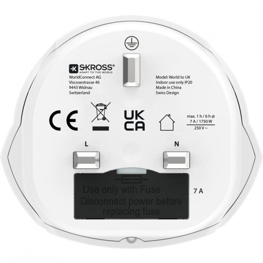 Skross Travel to UK Universal Input to UK ( G Type) Universal Power Adapter