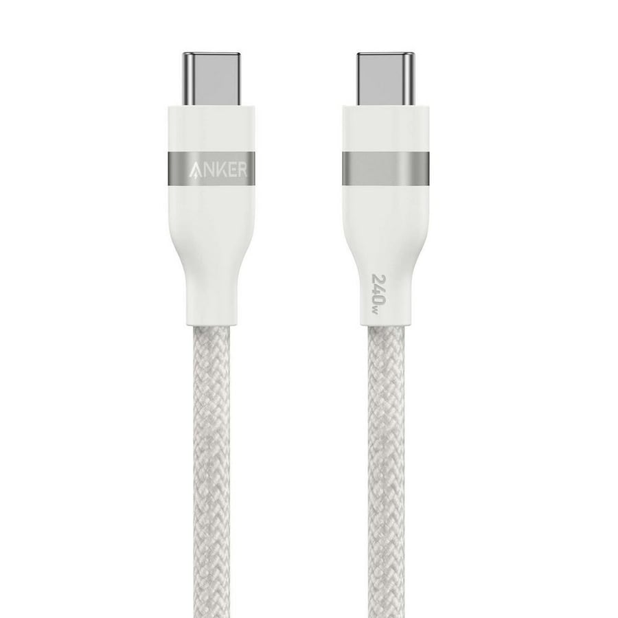 Anker USB-C to USB-C Cable, 0.9M, 240W, Ultra-Soft Braided, White