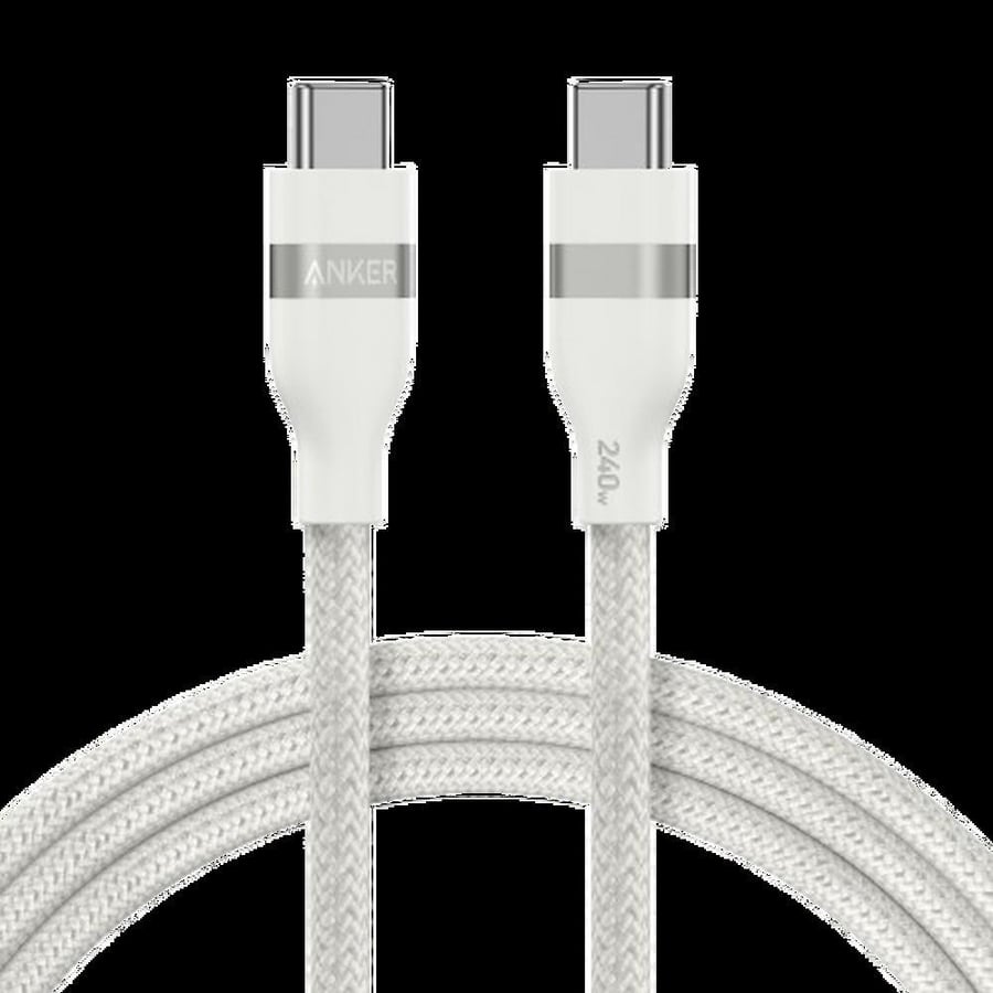 Anker USB-C to USB-C Cable, 0.9M, 240W, Ultra-Soft Braided, White