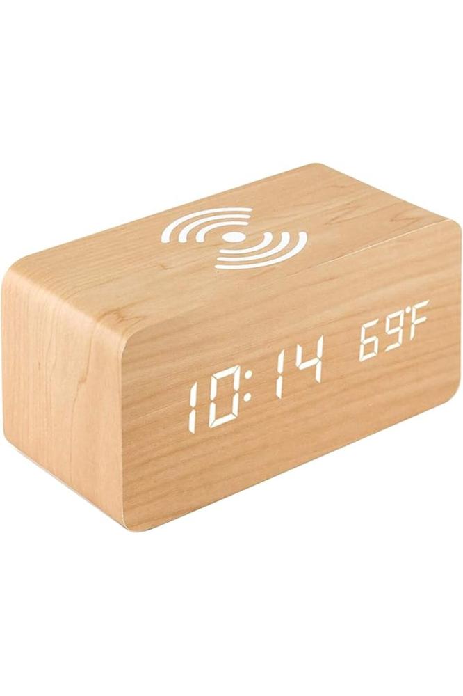 Digital Alarm Clock with Wireless Charger