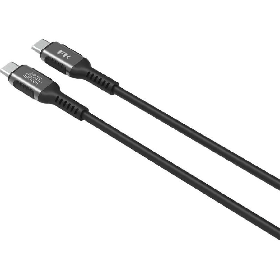 FeelTek USB-C to USB-C (240W/40Gbps) USB4 Gen3 Sync & Charge Cable, 1.00 m ( 3.28 ft ), Black