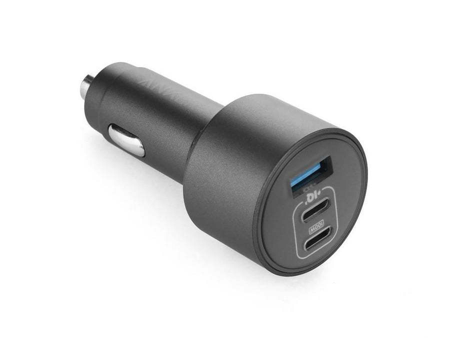 Anker Car Charger 167 5W 3 Ports with cable bundle Black