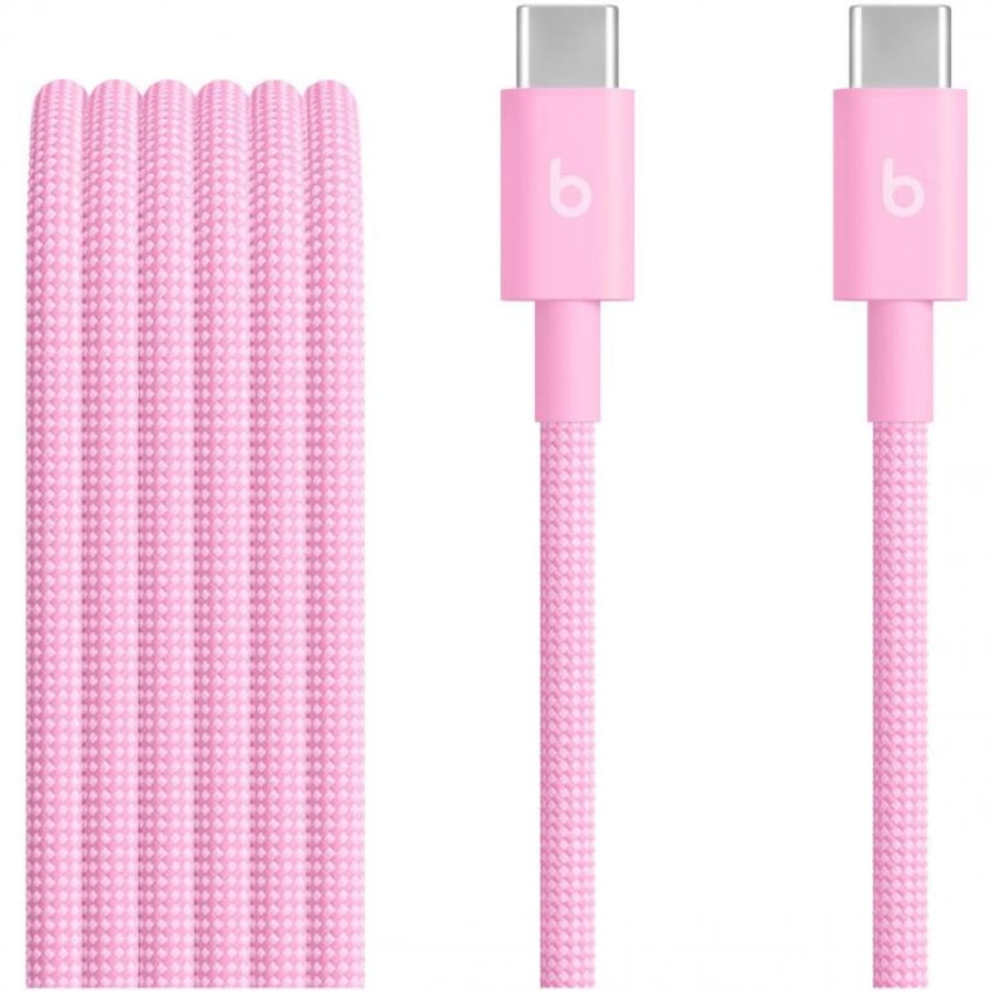 Beats Woven USB C to USB C Sync Charge Cable 1 50 m 4 92 ft Pink