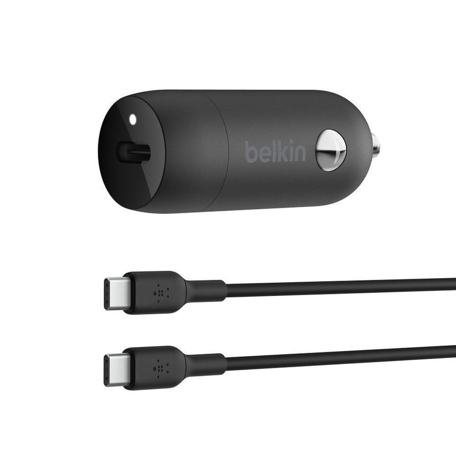 BELKIN Car Charger 30W Type C with Type C CABLE 1M Included Black