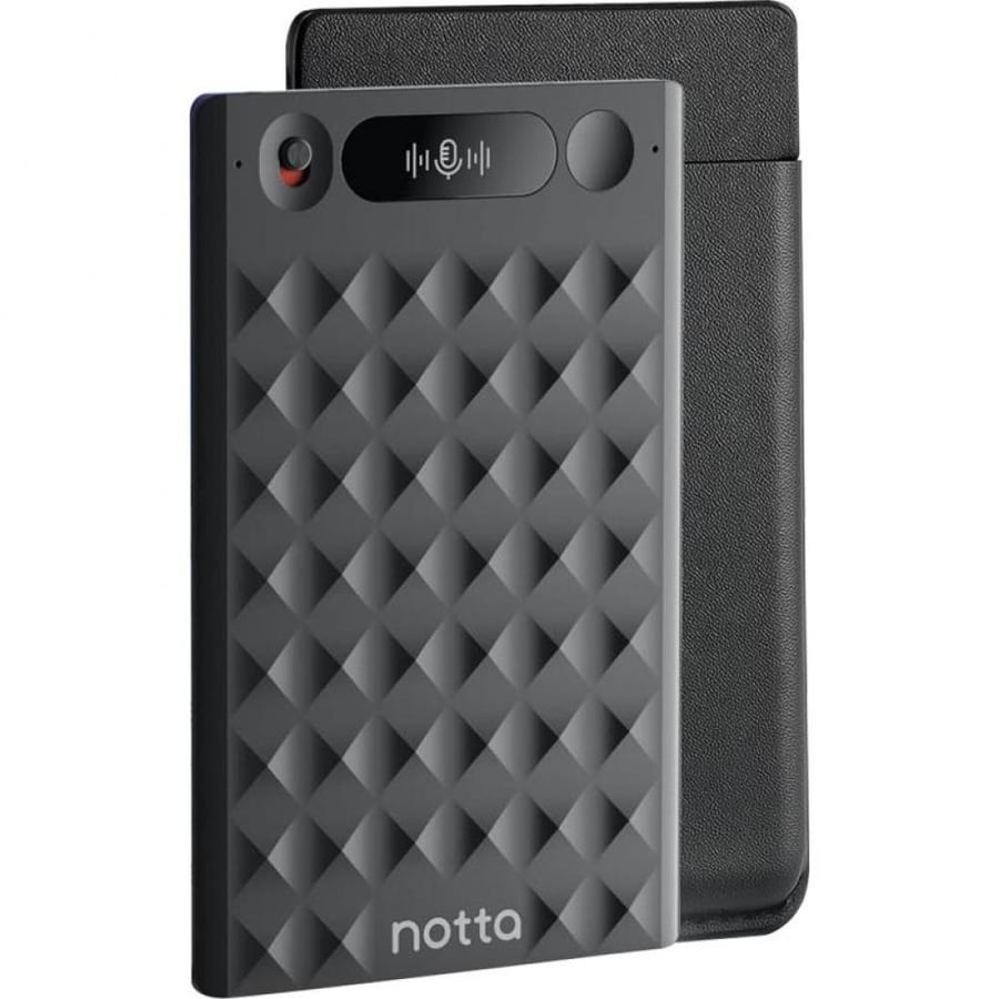 notta meet (12 Months Sub) Digital Voice Recorder, 32 GB up to 5 Hours Per Single Recording Session, Black