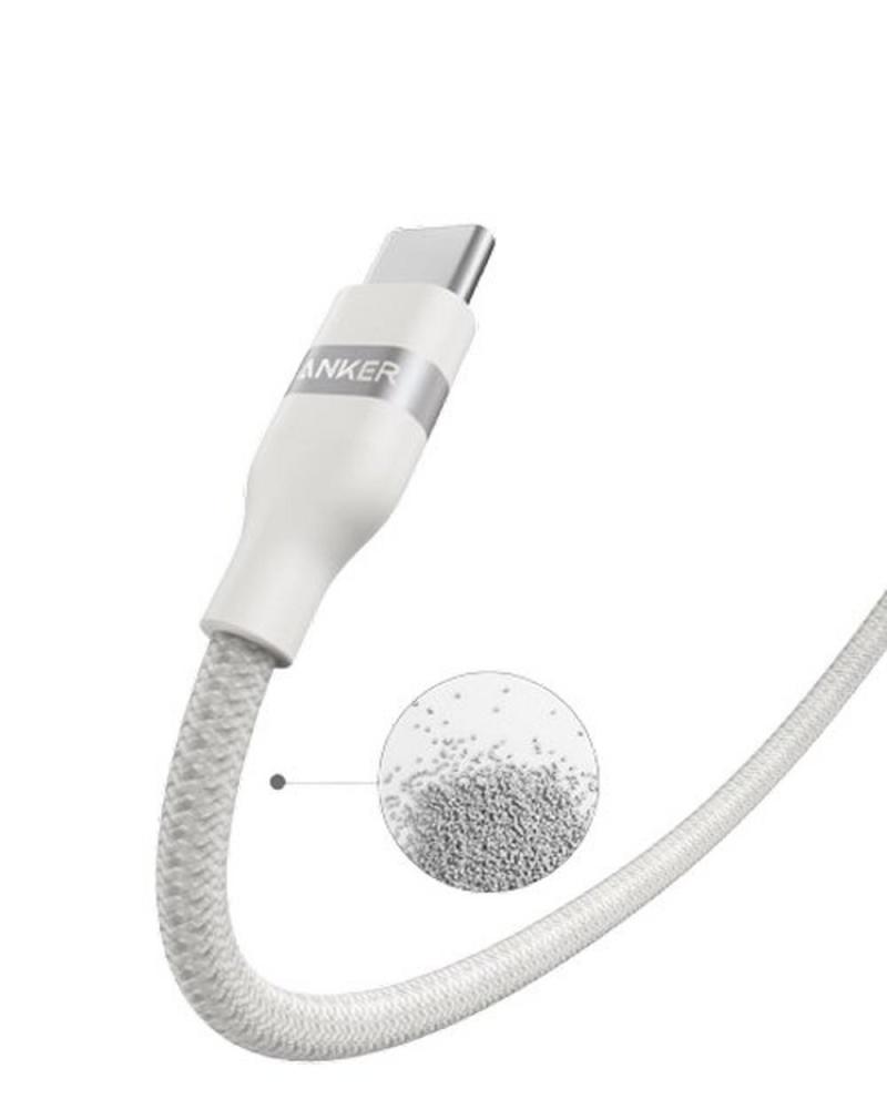 Anker USB-C to USB-C Cable, 0.9M, 240W, Ultra-Soft Braided, White