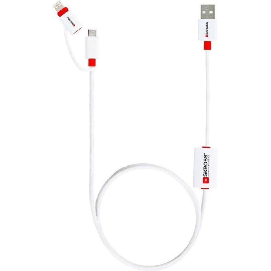 Skross Buzz Lightning to USB 2 0 Sync Charge Cable 1 00 m 3 28 ft White