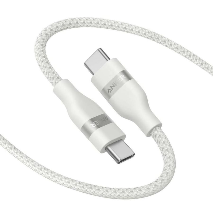 Anker USB C to USB C Cable 0 9M 240W Ultra Soft Braided White