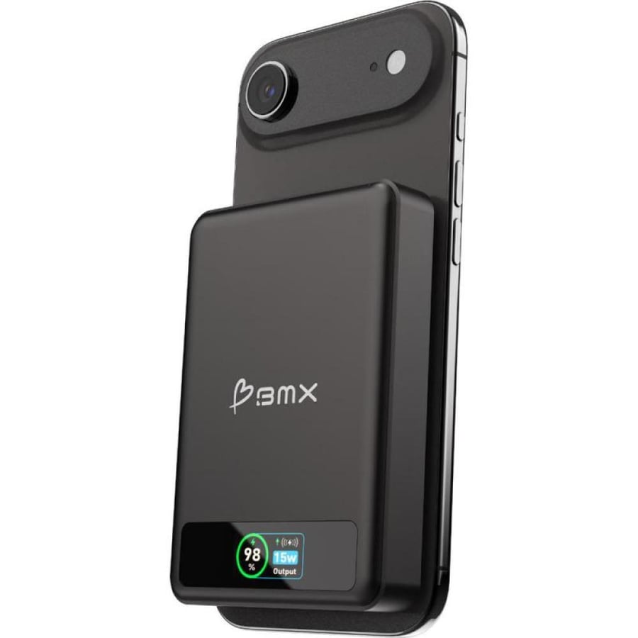 BMX SolidSafe Power Bank, Fast Battery Charging, 10000 mAh, Dual USB-C, Black