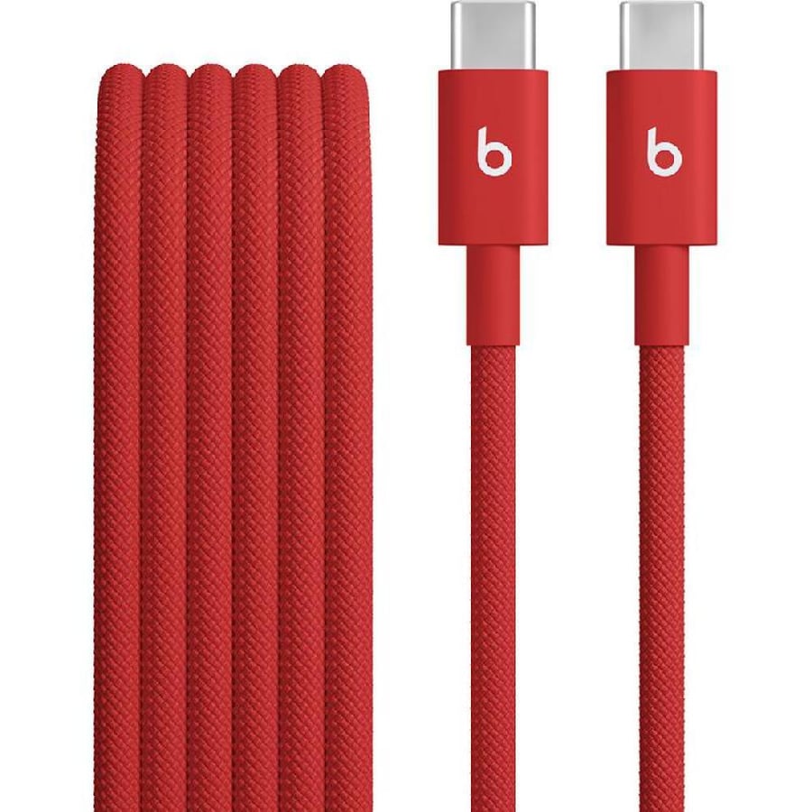 Beats Woven USB C to USB C Sync Charge Cable 1 50 m 4 92 ft Rapid Red