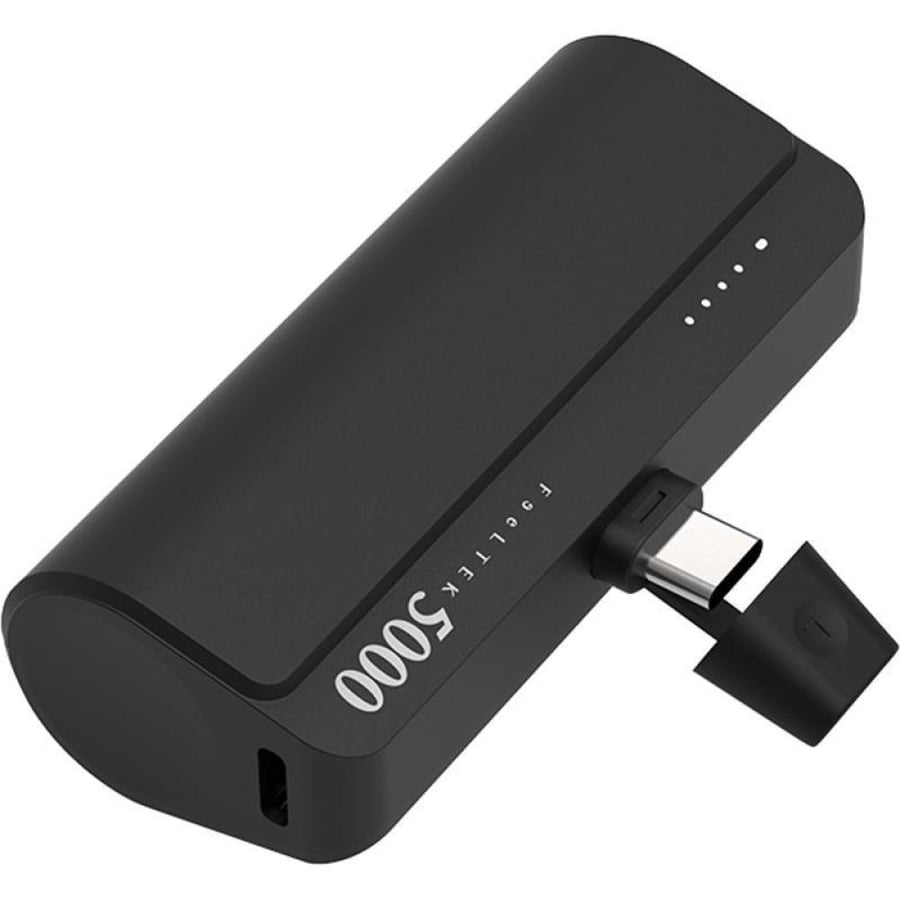 FeelTek Femto C Pocket Charge PD Fast Charging 5000 mAh Dual USB C Black